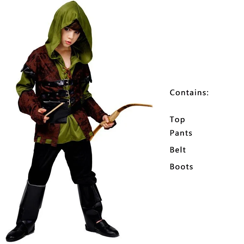 Kids Cosplay Costume Halloween Boys Archer Robin Hood