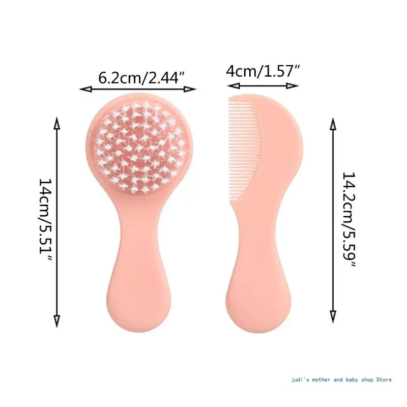 67JC 실용적인 머리 손질 세트 새로운 부모를위한 부드러운 강모 헤어 브러시 빗 머리카락 관리를위한 필수 도구