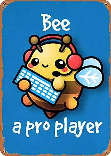 

Bee a pro Player винтажный вид металлический знак художественные принты Ретро подарок 8x12 дюймов
