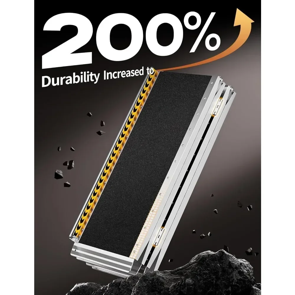 NEW-FACHNUO 6 Feet Portable Wheelchair Ramp, Non-Skid Aluminum Handicap Ramps with Handle, Folding Threshold Wheel Chair Ramp fo