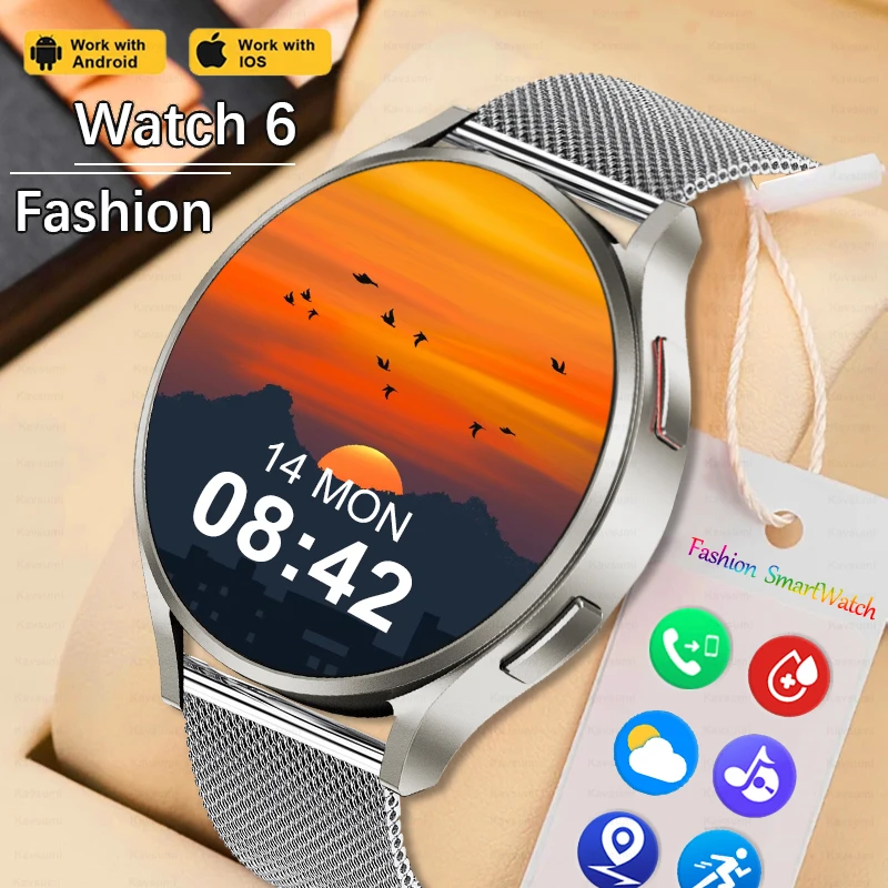 2024 New Fashion Smart Watch Women Watch 6 Custom Dial AMOLED Full