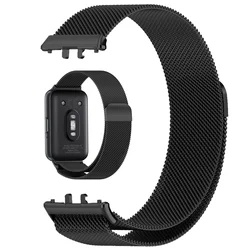 Stainless Steel Magnetic Milanese Loop Watch Band - Metal Bracelet Wristband - Galaxy Fit 3 (BLACK)