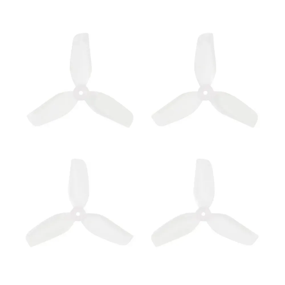 Détail des hélices HQ 31mm 3 pales en polycarbonate pour drone FPV micro, avec finition lisse et solide.