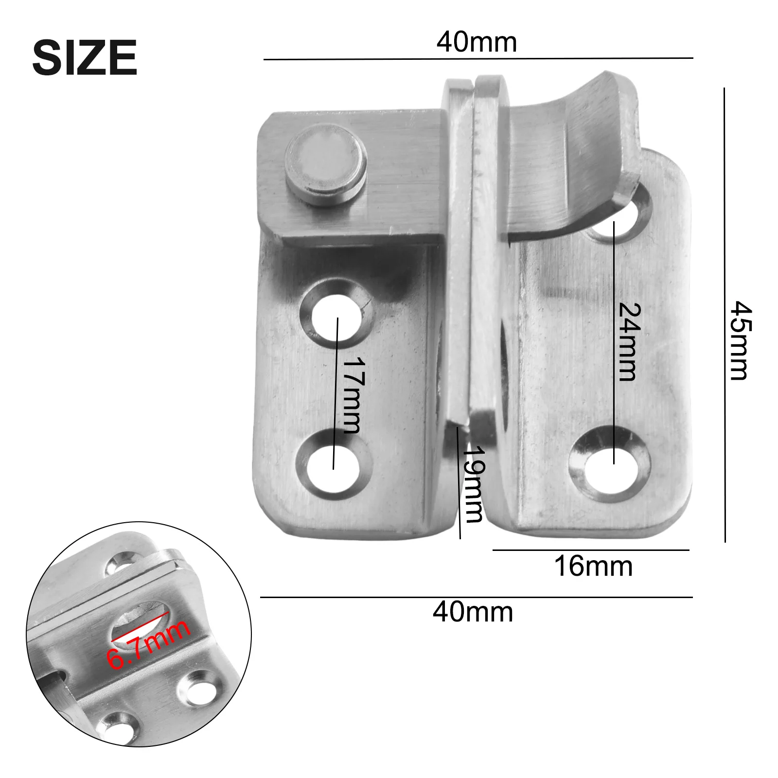 Home Safety Security Door Bolt Latch Lock Replacement Silver Stainless Steel Tool Wardrobe Buckle Bracket Hasp