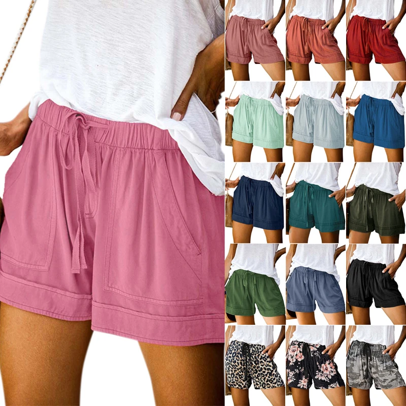 

Summer Women's Shorts Refreshing Loose Casual Pocket Design Lace Up Shorts Street Apparel Women Clothing