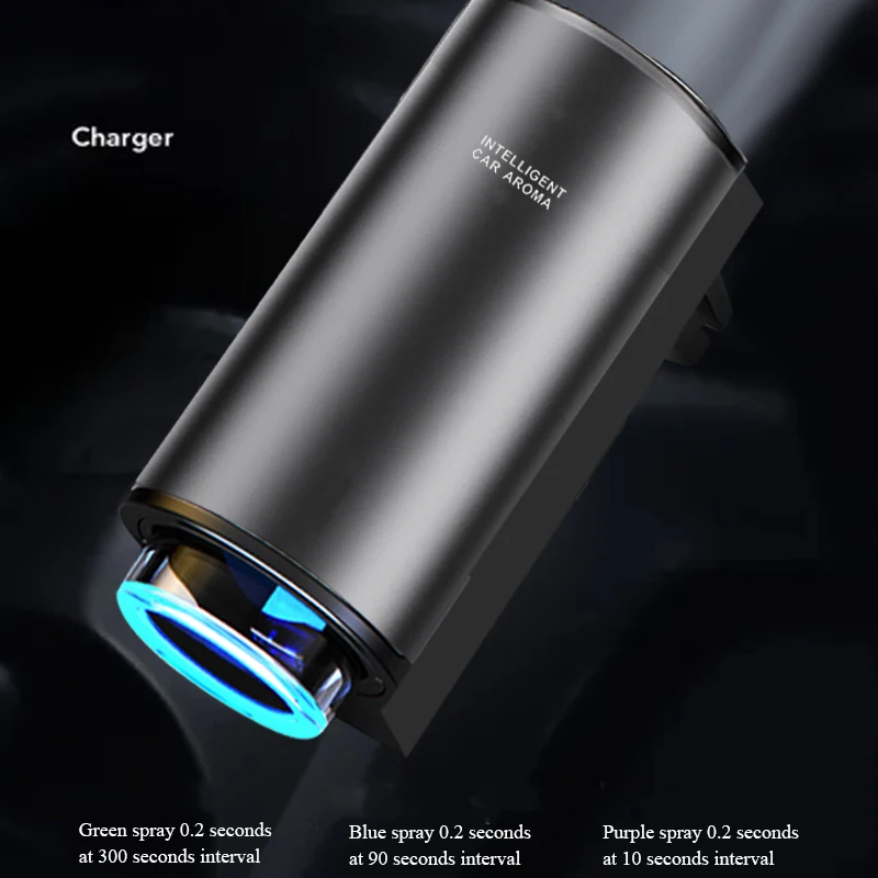 DELIXING Luxury Car Scent Air Freshener Aroma Fragrance Essential Oil Diffuser Electric Waterless Car Perfume Diffuser Vent Clip