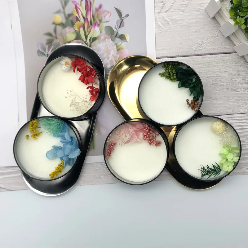 

Mini Can Flameless Aromatherapy Jar Preserved Flower Soybean Wax Fragrance Dried flower Wedding Party Home Scented Decoration