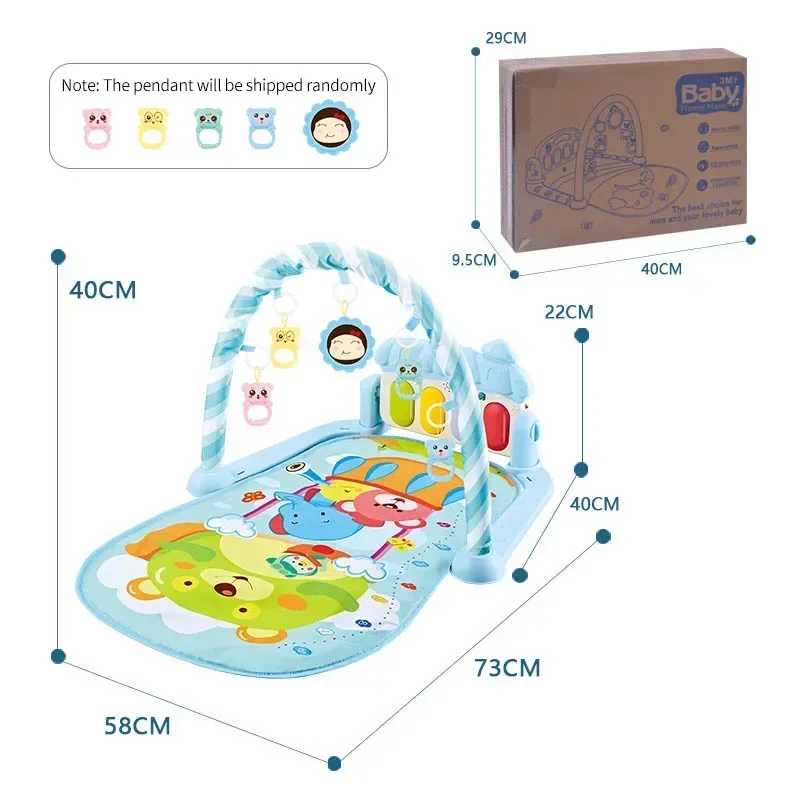 Baby Play Mat Pedal Piano Toy Music Fitness Rack Activity Gymnastics Mat 0-1 Years Old