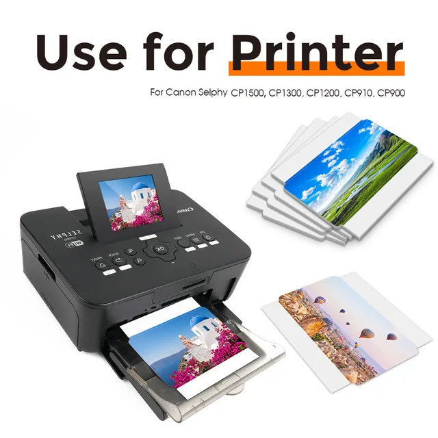 Canon SELPHY CP1500 Compact Photo Printer (Black) with KP-108 Ink/Paper Set