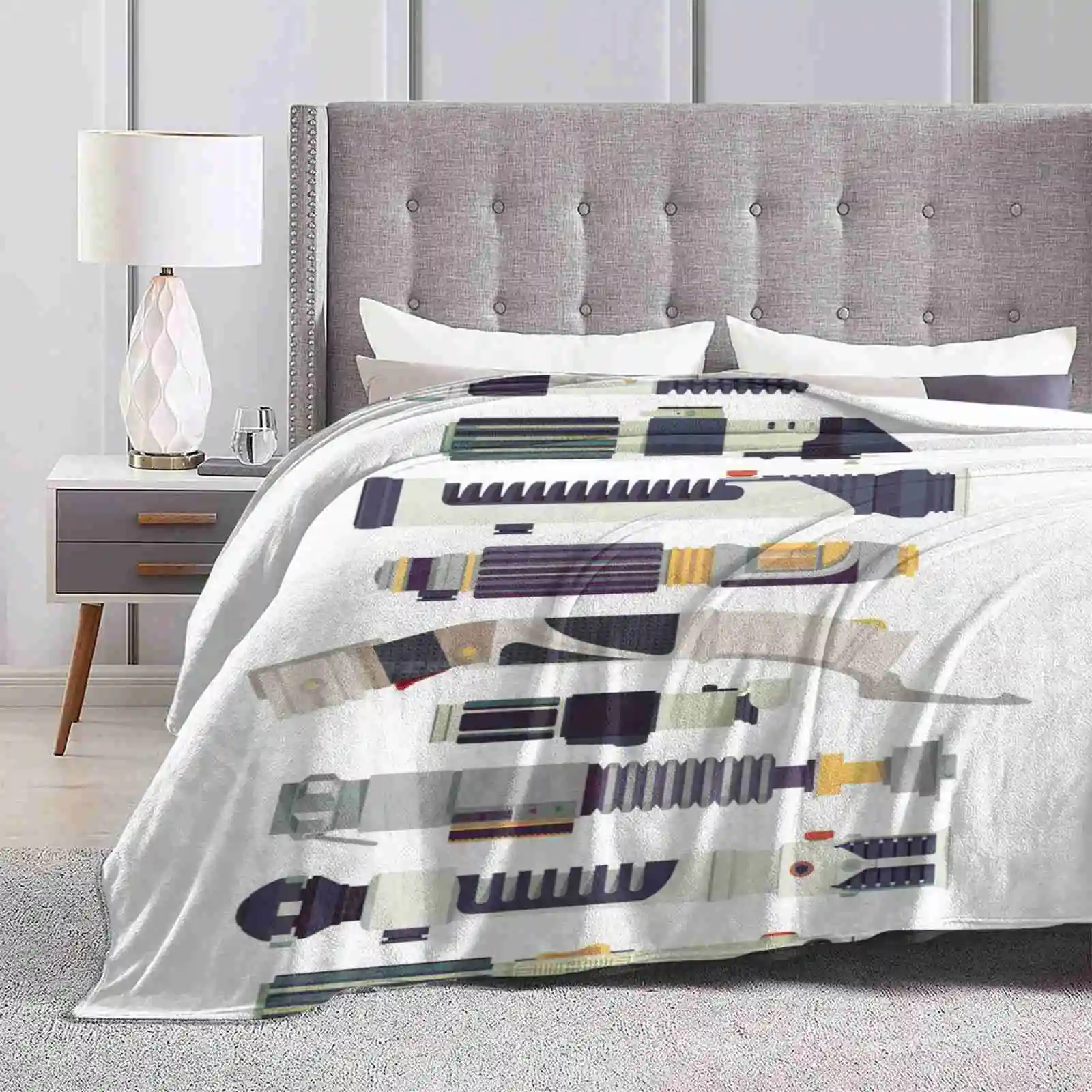 Un'Elegante Arma Trend Style Funny Fashion Soft Throw Coperta Lightsaber Luke Skywalker Force Infografica Minimalista Piatto