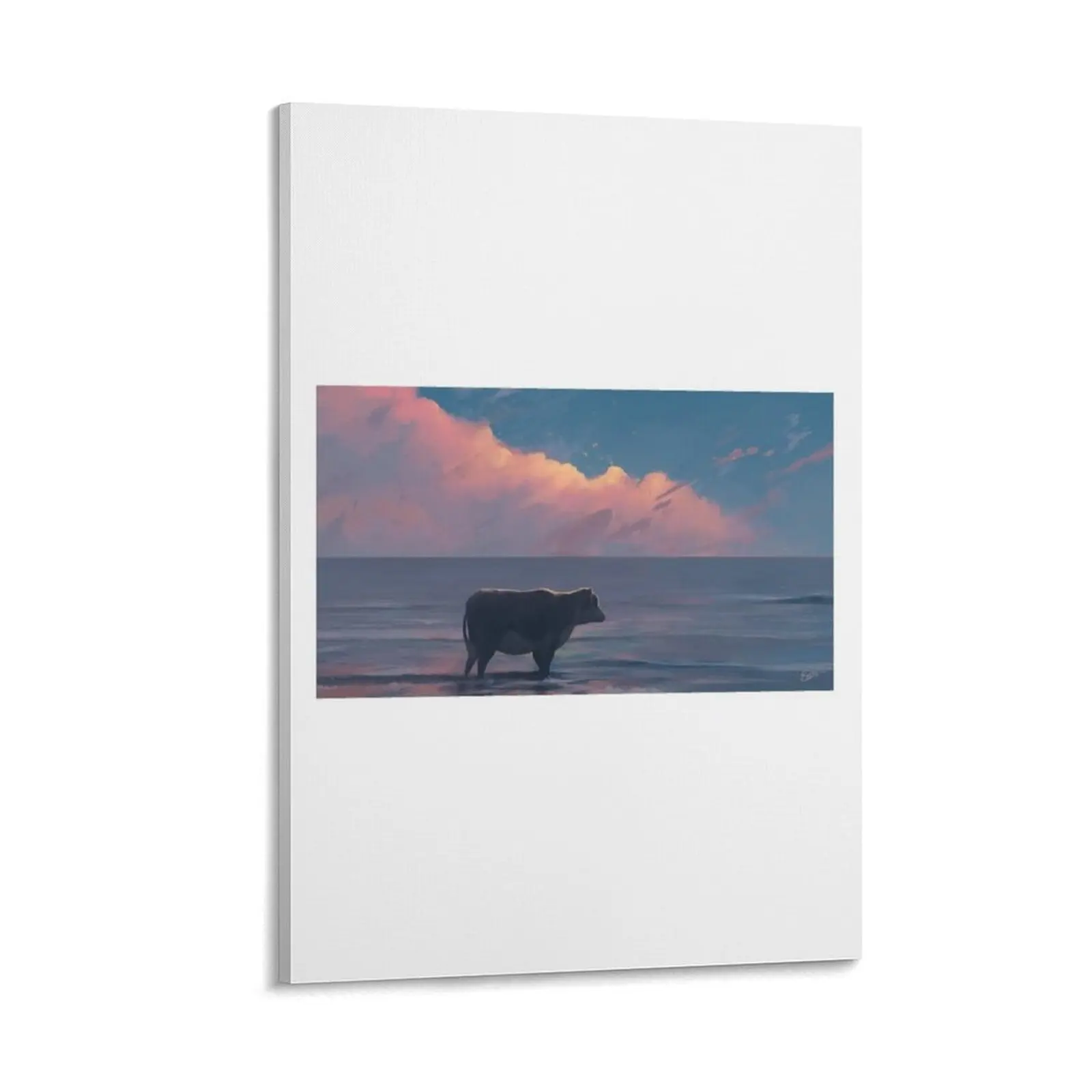 

A Cow At The Sea Canvas Painting poster aesthetic aesthetic room decoration bedroom decor posters for room