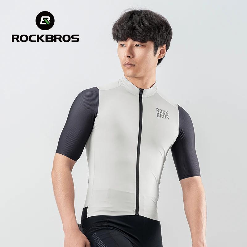 Bike Cycling Jersey ROCKBROS Men's Summer MTB Road Cycling Jersey Fashion Color Blocked 3D Cut Bike Jersey