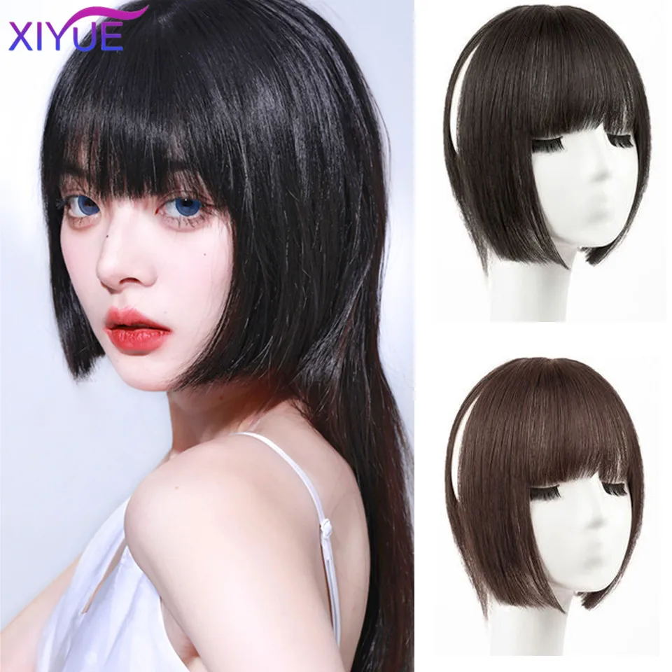 

XIYUE Princess cut wig piece female top hair patch fluffy and traceless reducing age with bangs on the forehead