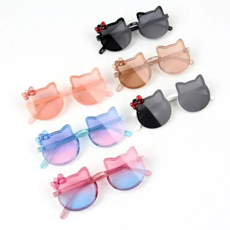 1 Pcs Summer Children Cute Sunglasses Acrylic Bow Outdoor UV Protection Sun Glasses Baby Girls Classic Kids Boy UV400 Eyewear