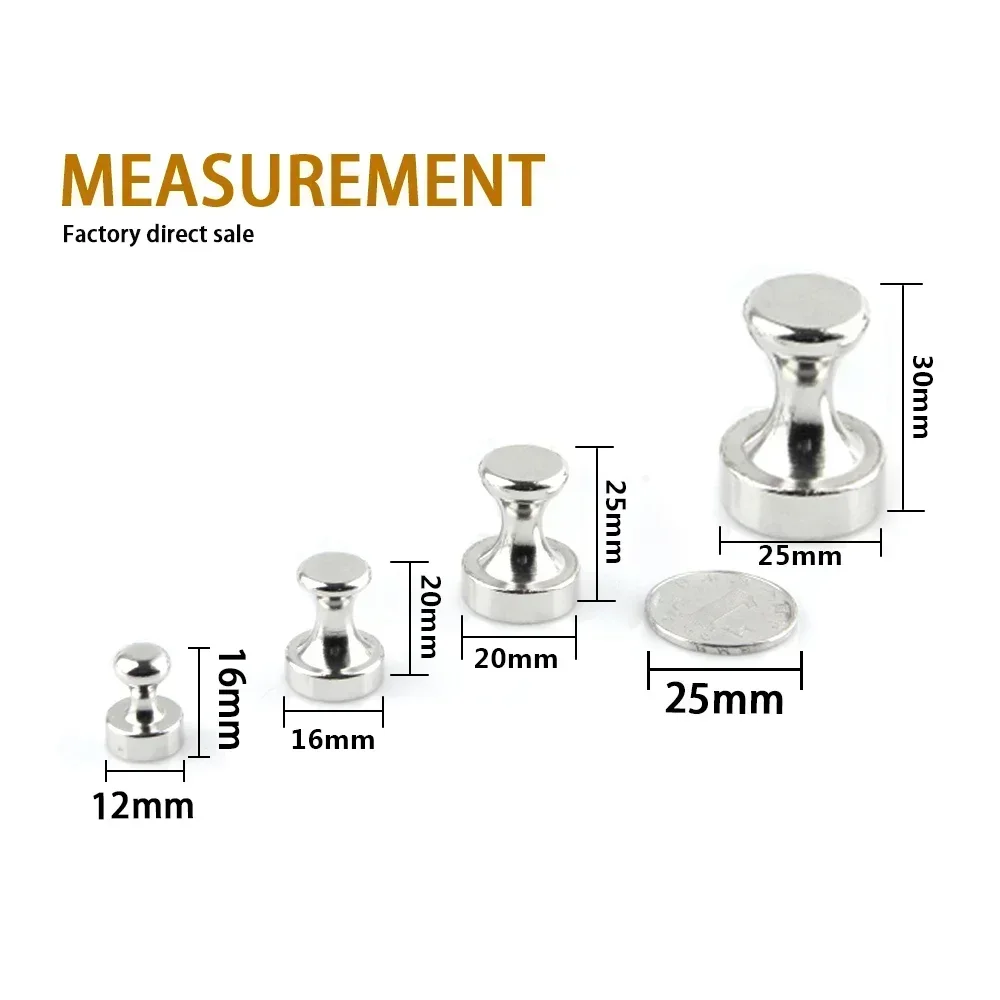 1-15Pcs 냉장고 자석 마그네틱 푸시 핀 네오디뮴 자석 핀 화이트 보드 냉장고 주방에 대 한 자기 엄지 압정 빨판