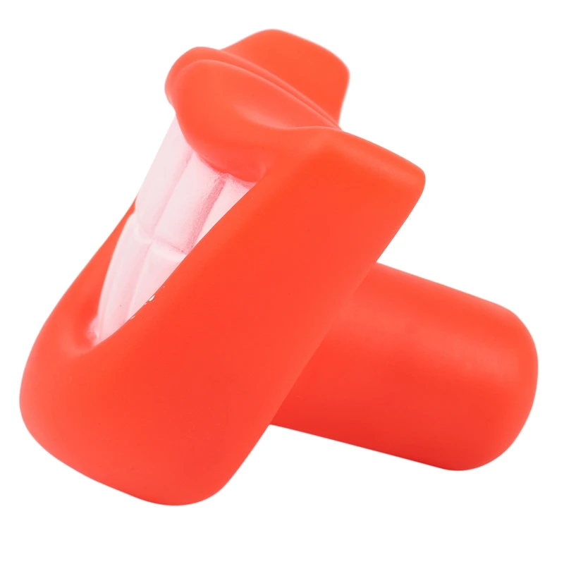 Funny Pet Dog Puppy Chew Sound Squeaky Giggle Big Smile Lips & Teeth Play Toy Red 3