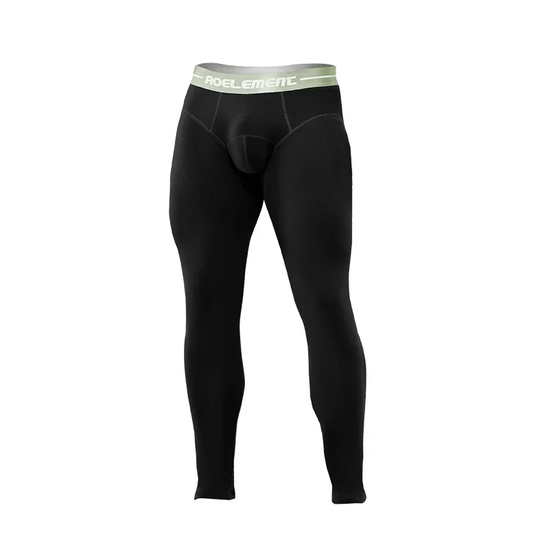 Calzoncillos largos de invierno para hombre, mallas térmicas de lana gruesa, calzoncillos largos para hombre