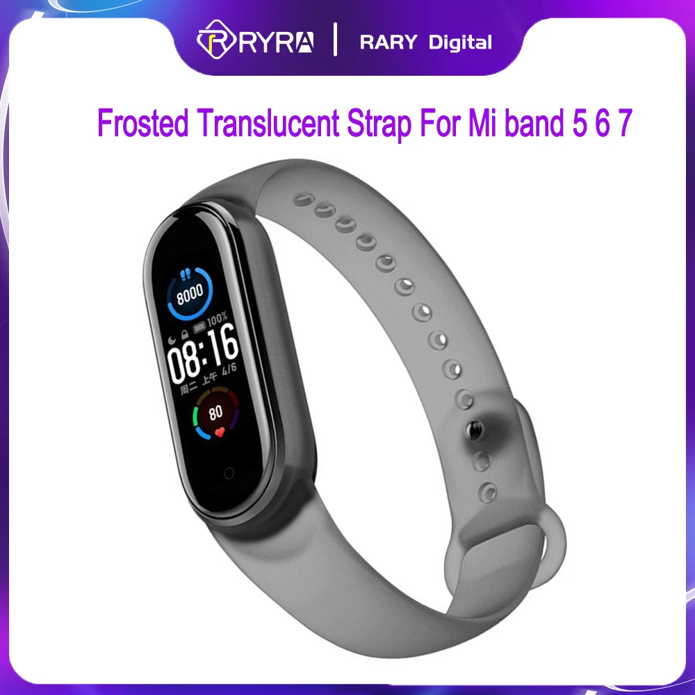 

RYRA Watch Strap For Xiaomi Mi Band 7 6 5 Wristband Frosted Translucent Bracelet Wrist Straps MiBand 7 6 5 Smartwatch Accessorie