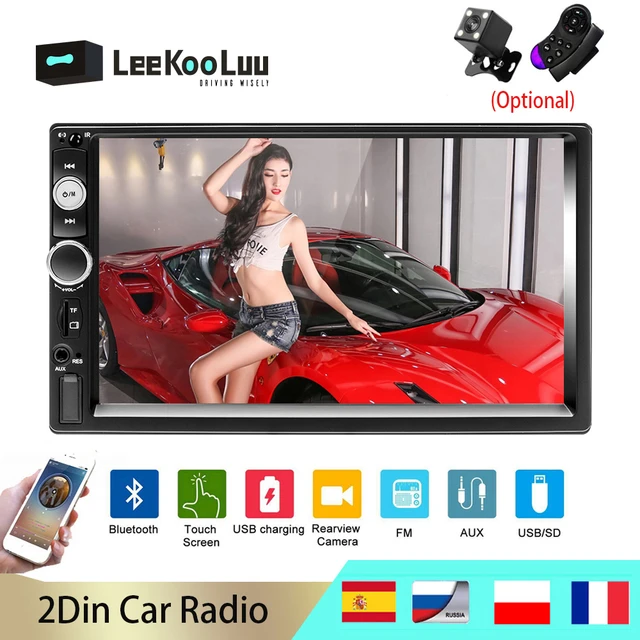 LeeKooLuu 7010 7023 2 Din 7 Inch Touch Screen Player Car Radio