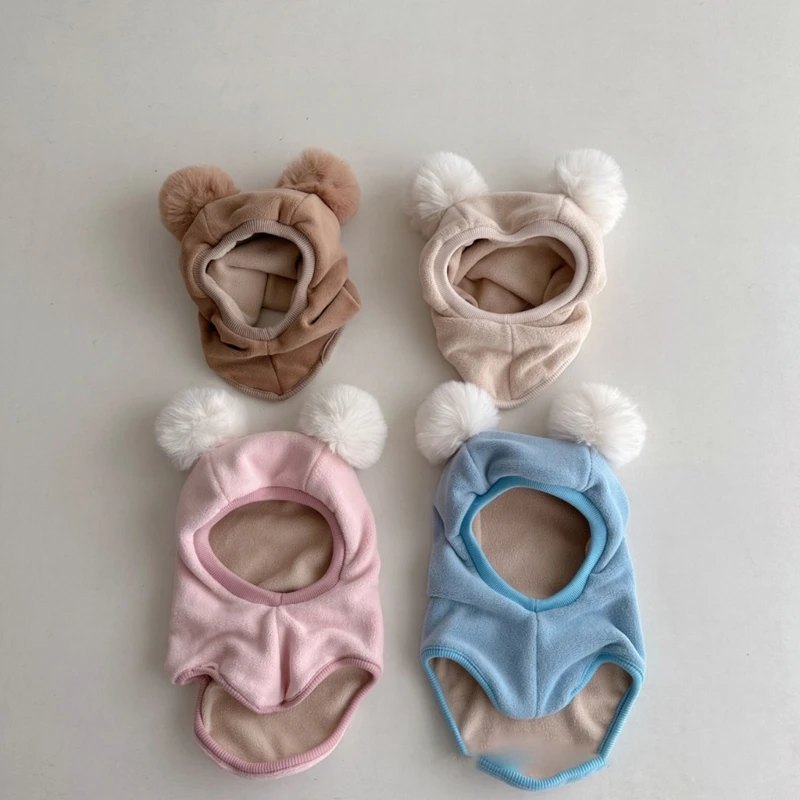 

Baby Winter Hat Scarf for Infants Toddlers Kid Scarf Earflap Hat with Hairball