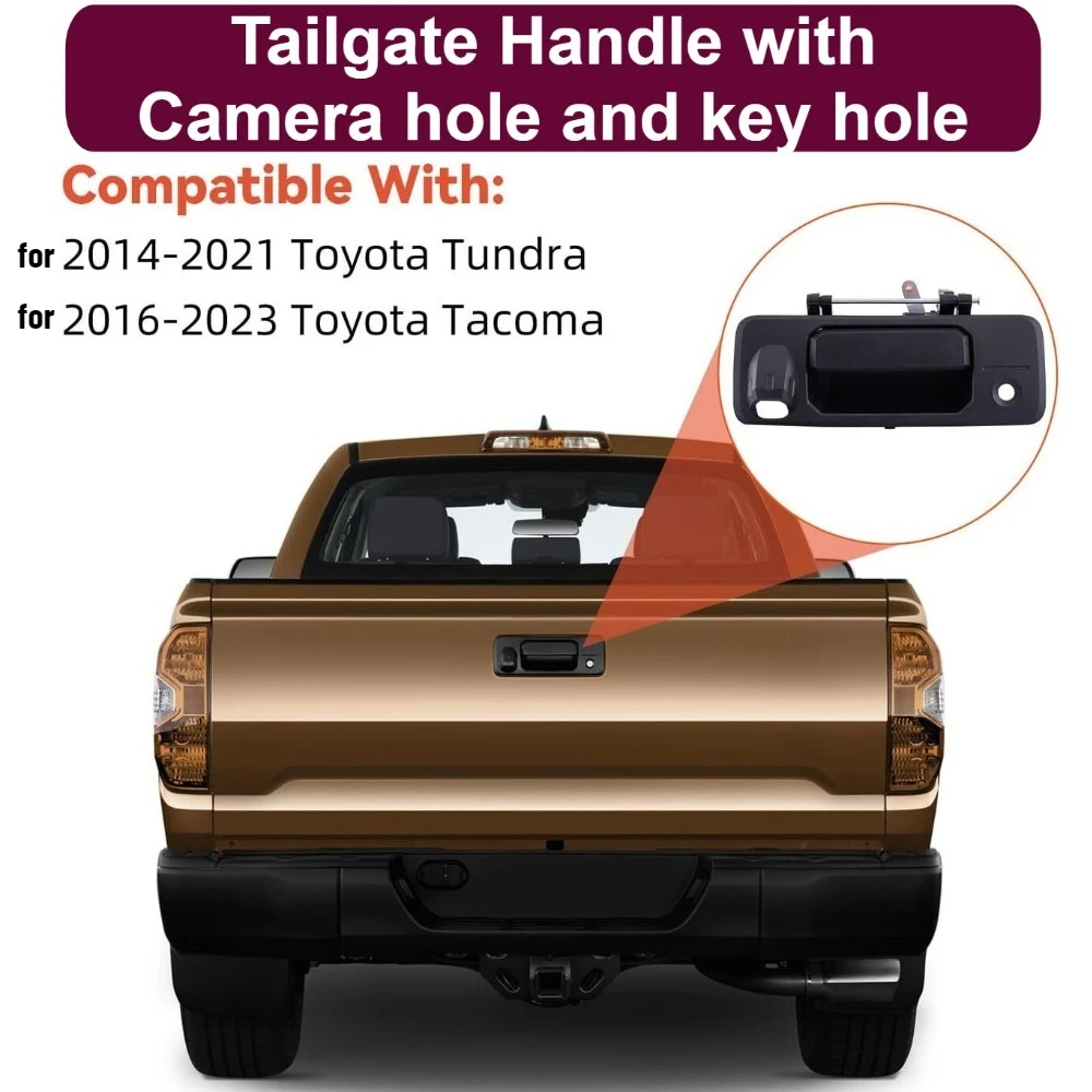 도요타 14-21 툰드라 16-21 타코마용 테일게이트 백 핸들 (열쇠 구멍 및 카메라 구멍 포함) 69090-0C090