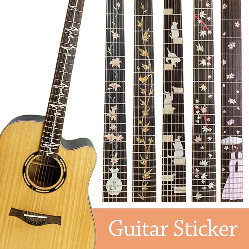 PVC Guitar Fretboard Sticker Guitarra Accessories Electric Guitar Parts Bass Inlay Decal Instrument Decorations DIY