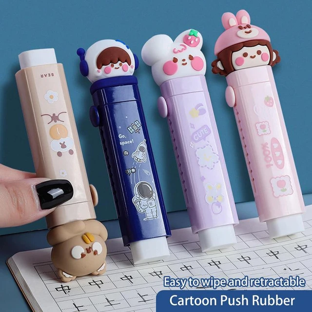 1pc Cartoon Retractable Pencil Eraser Kawaii Portable Push-pull Pencil  Erasers School Student Child Office Stationery Supplies - AliExpress