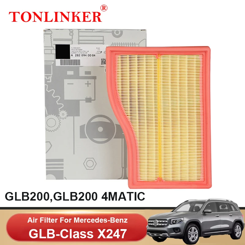 

TONLINKER Air Filter A2820940004 For Mercedes Benz GLB Class X247 2019-2022 GLB 200 4MATIC Sport 1.3L M282 Car Accessories Goods