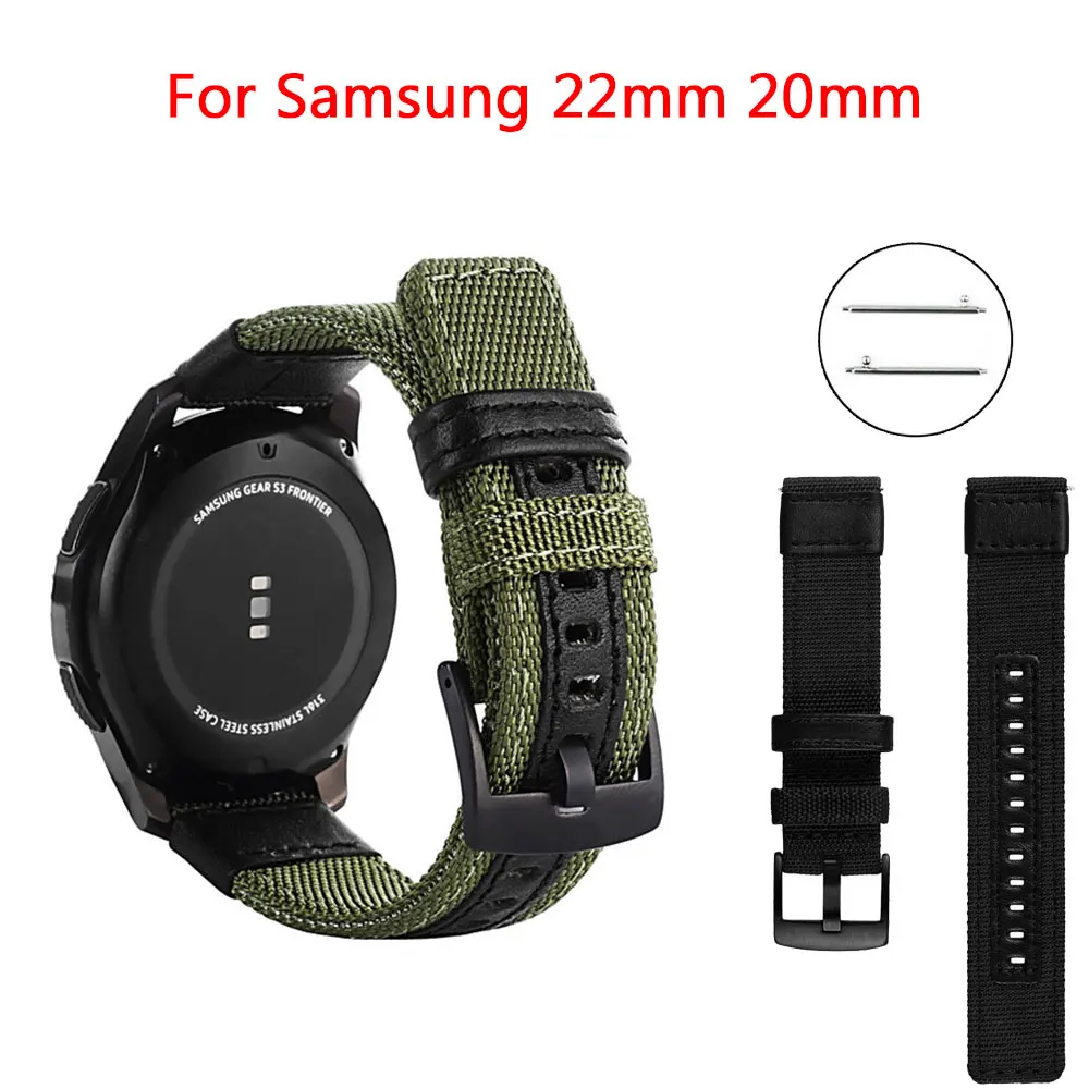 

Ремешок нейлоновый для Samsung Galaxy Watch Active 2 Gear S3 Amazfit HUAWEI Watch GT2, браслет для наручных часов, 20 мм 22 мм