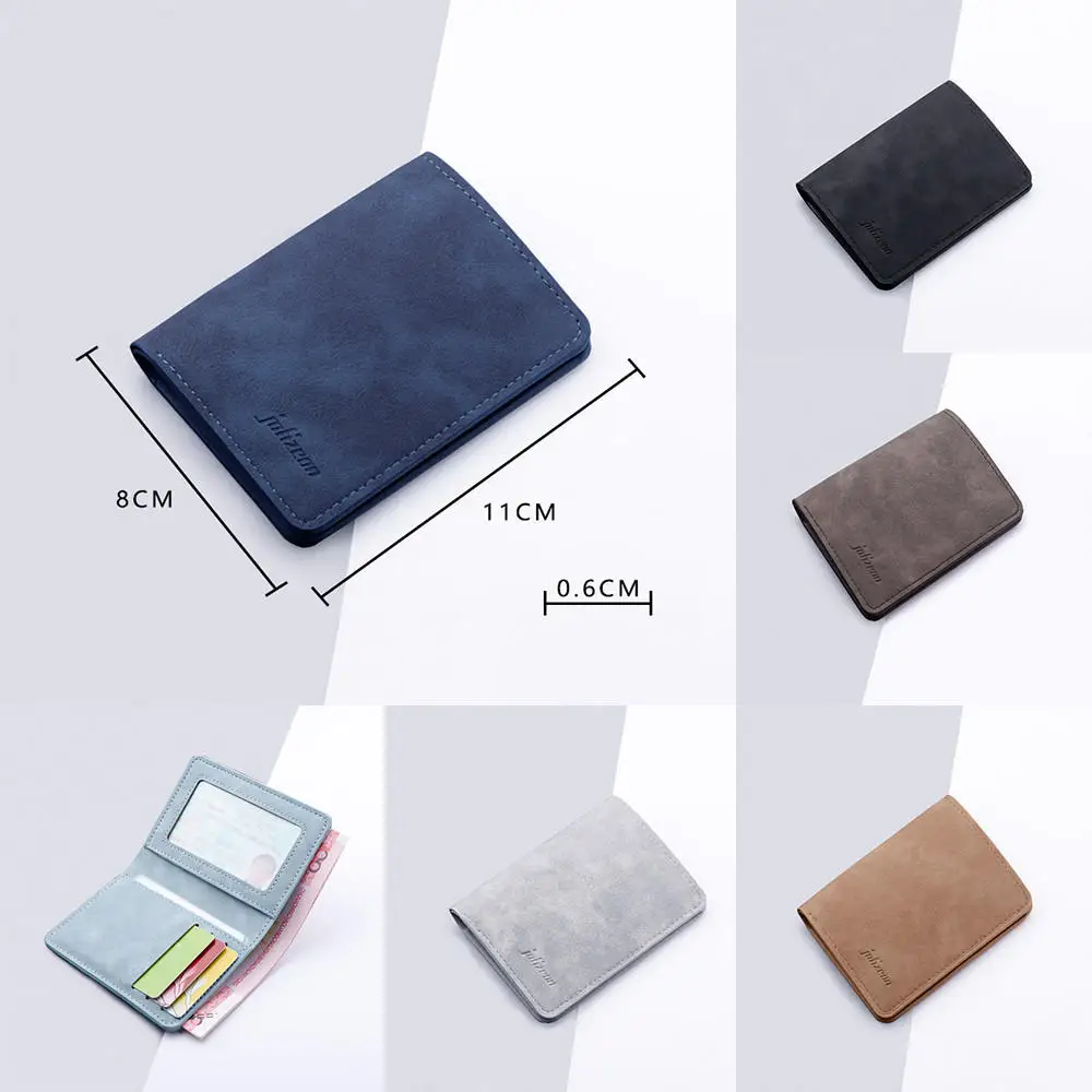 2024New Mini Thin Men Wallets Card Holder Purses Coin Pouch Card Holder Short Vertical PU Leather Wallets Change Money Pouch