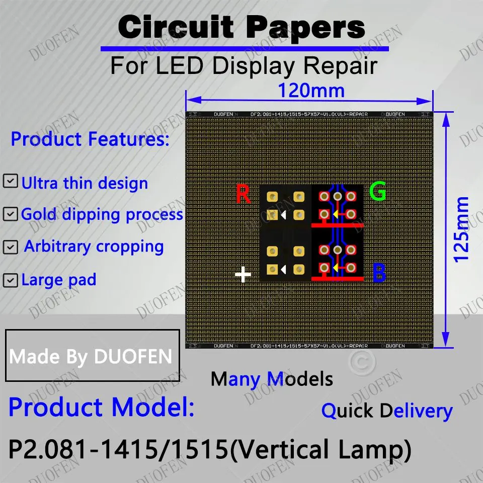 P2.081 -1415-1515（VL） Circuit Paper，Vertical lamp which is usual，120X125mm ,Used for repairing damaged PCB pads