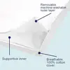 Hybrid Shredded Memory Foam Pillows King Size Set of 2 Adjustable Loft Fluffy Down Alternative Removable Cover Soft Breathable 4
