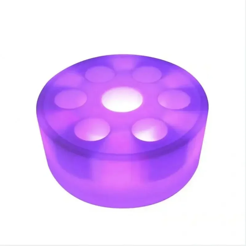 LED Rechargeable 7 Cups Lighted Serving Tray Glowing Liquor Bottle Display Tray Colorful Changing Cocktai Party Service