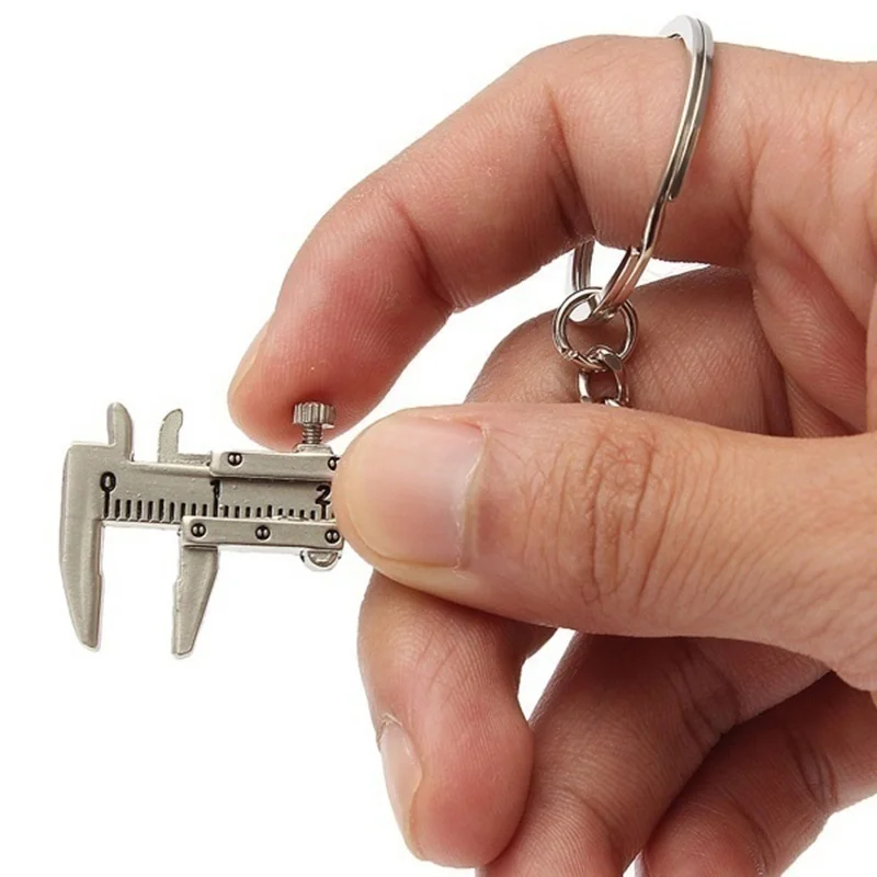 Car Key Mini Vernier Caliper Portable 0-40mm keychain Measuring Gauging Tools Car Turbo key Chain Ring Ruler Caliper keychain climbing hook metal keychain mini wrench keychain motorcycle keychain