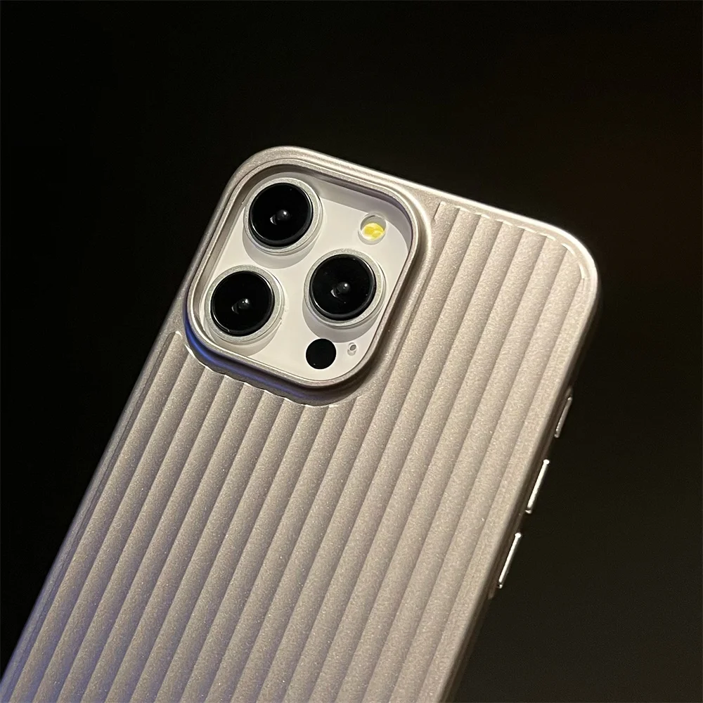 Luxury Stripes Metallic Paint Armor Case - Shockproof Camera Protective Slim Matte Finish