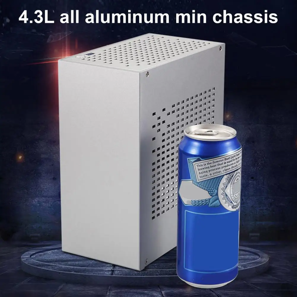 Mini Itx Desktop Case para Jogos Chassis de Liga de Alumínio Acessórios pc Pequeno Suporte 1u Alimentação A07 - Imagem 6