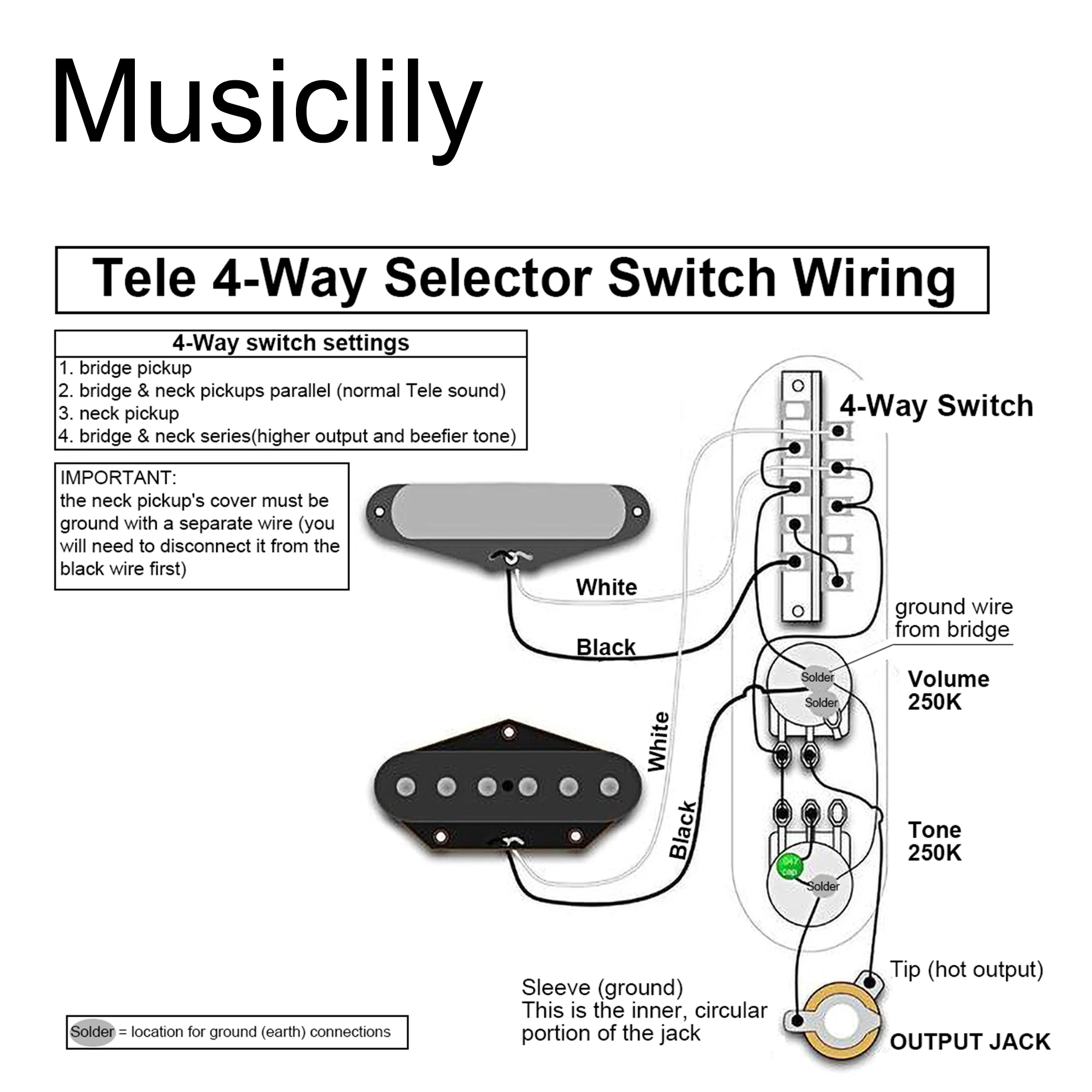 Musiclily Pro 3-Wege/4-Wege/5-Wege Tonabnehmer-Wahlschalter Hebel-Schalter für Tele-Style und ST-Style E-Gitarren – Detail 36