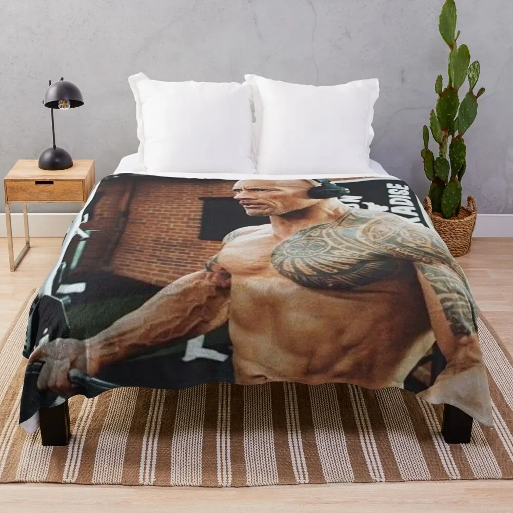 

dwayne the rock johnson gym Throw Blanket sofa bed Heavy Soft Plush Plaid christmas decoration Blankets