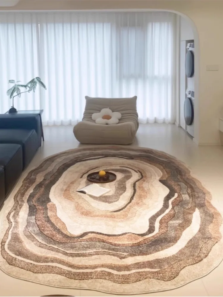 VIKAMA 올드 머니 스타일 카펫, 거실 먼지 방지, 복고풍, 불규칙, 고급 침실 침대 옆 카펫, 가정 장식