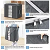 3pcs/6pcs Large Capacity Clothes Storage Bag Organizer With Reinforced Handle For Blanket Comforters Bed Sheets Pillows Toy 3