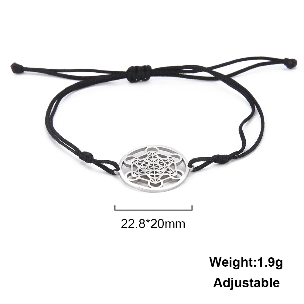 Braccialetti con ciondoli cubo Arcangelo Metatron in acciaio