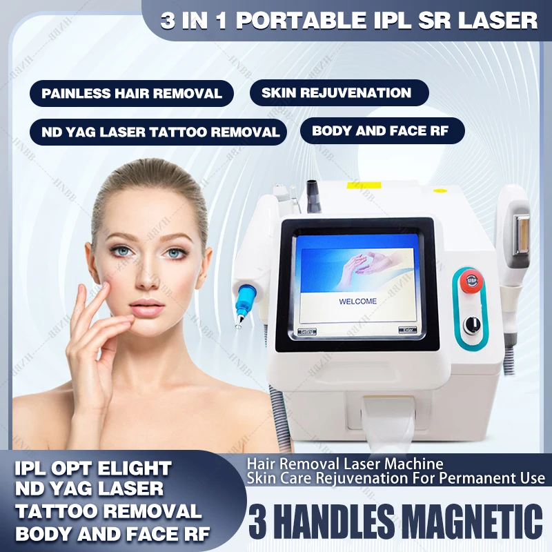 

2023 Newest 3 in 1 IPL DPL OPT Hair Removal Machine Laser No-Invasive Tattoo Removal RF Skin Rejuvenation Salon Beauty Epilator
