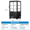 Commercial Cake Display Refrigerator 2.1 Cu.FT Single-Door Merchandiser with Interior LED Lighting Double-Layered Glass Countert 6