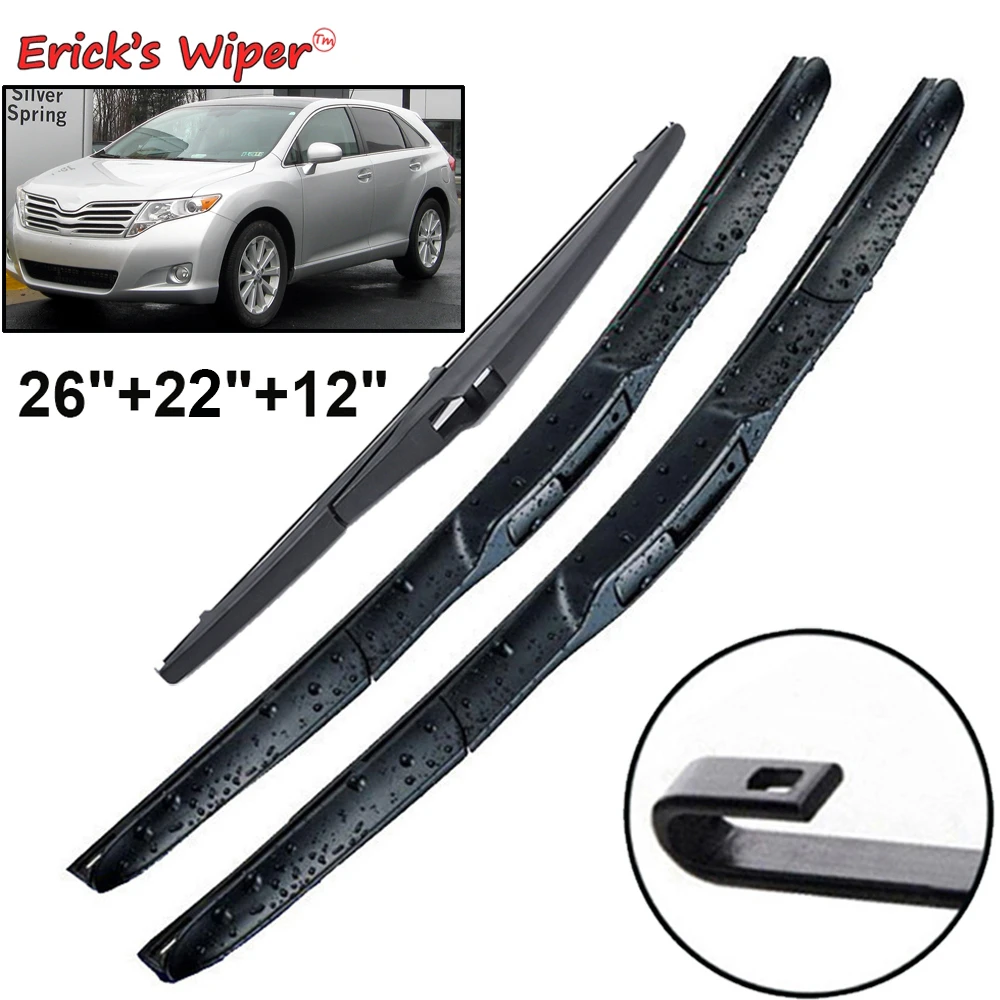 Erick's Wiper Front & Rear Wiper Blades Set For Toyota Venza Av10 2009
