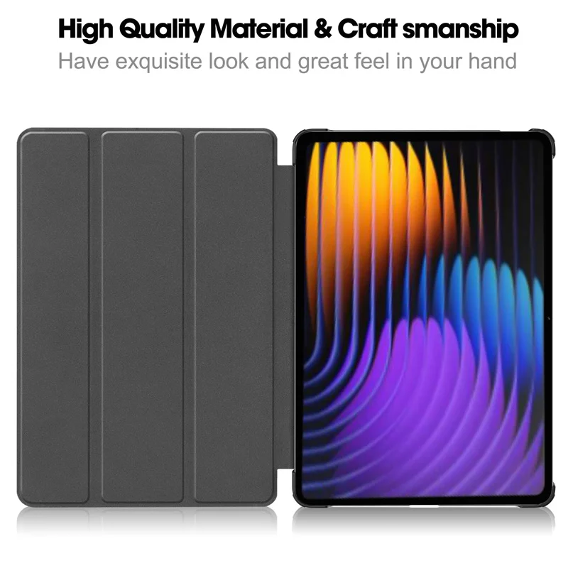 Tri-Fold Leather Stand Tablet Case - Smart Cover Shell