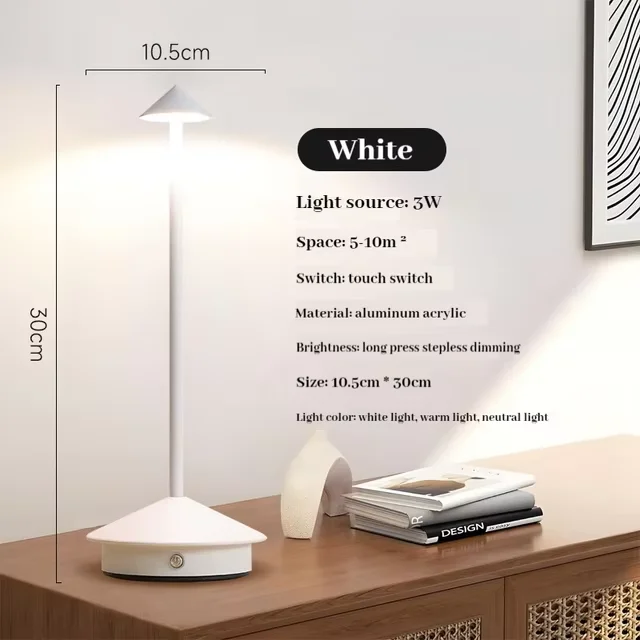 C 타입 충전식 LED 테이블 램프, 창의적인 식사 터치, 호텔 바 커피 피나 프로 테이블 램프, 다 타볼로 장식 램프
