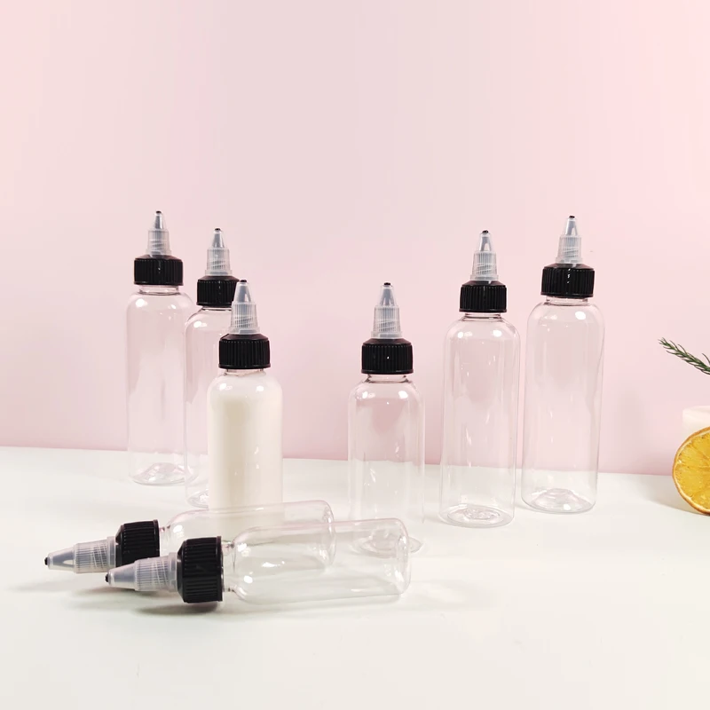 

30Pcs 30-120ml Plastic PET Squeezable Bottles with Twist Top Cap Tattoo Applicator Containers For Liquids Lotion Paint Ink Oils