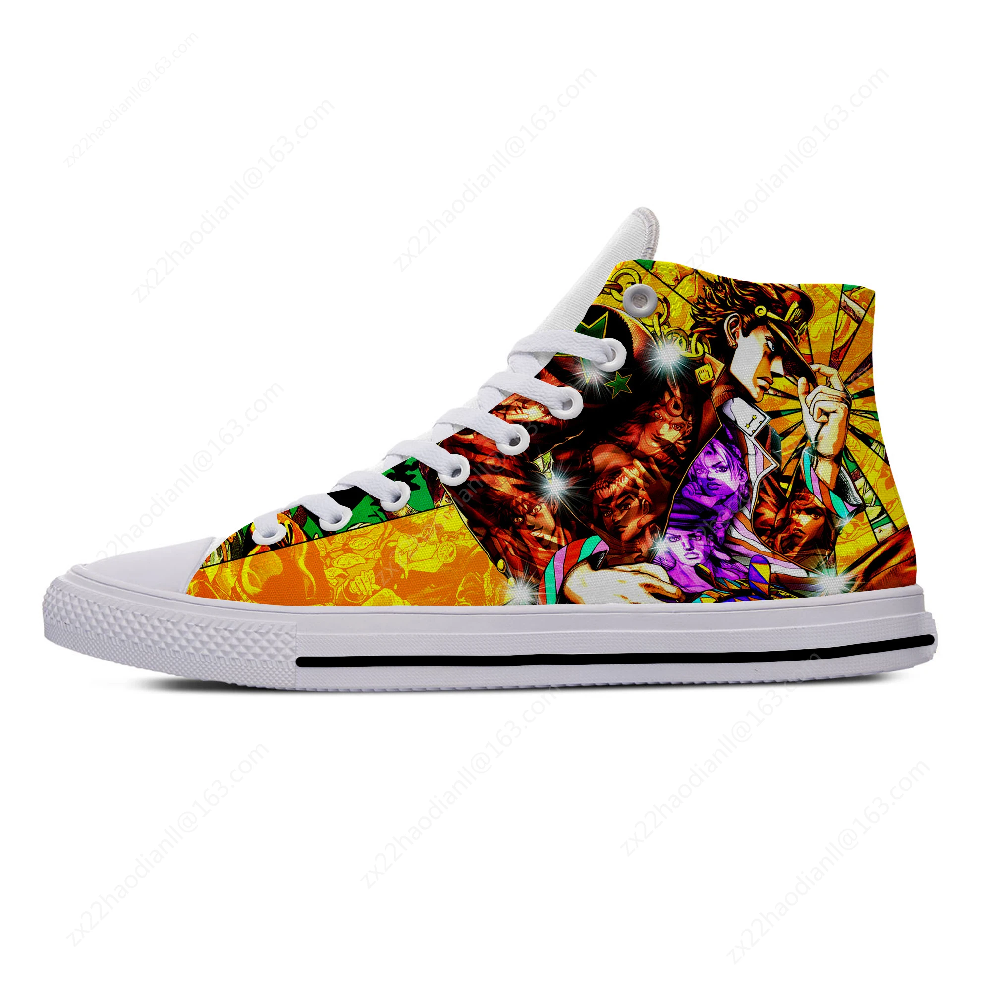 Japanese Manga Anime JoJo Bizarre Adventure Funny Casual Cloth Shoes High Top Lightweight Breathable 3D Print Men Women Sneakers 2