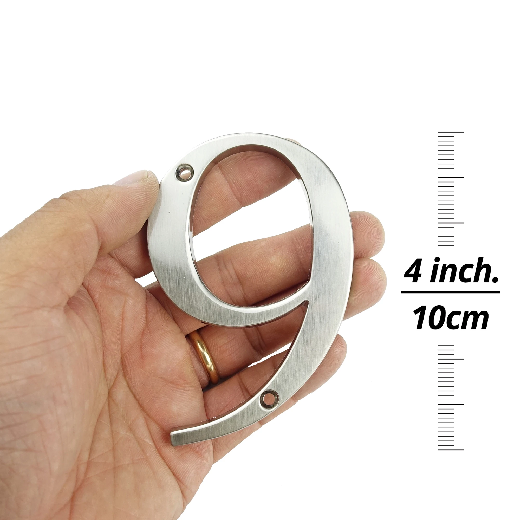 Modern House Number Outdoor 4 inch Silver Zinc Alloy Apartment Door Numbers Mailbox Address Sign #0-9 With Screws 1pc house number signs door signs house numbers number plate