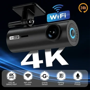 4K Car Dash Cam DVR Recorder Auto Recorder APP Control Black Box WIth WIFI Voice 24h Parking Monitoring function car accessories 1